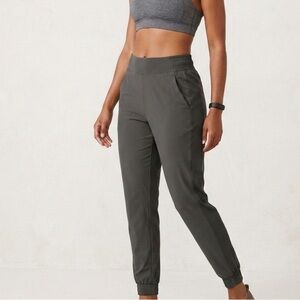 Athleta Brooklyn Jogger Pants-Gray Green-Side Stripe-Size 6-Activewear